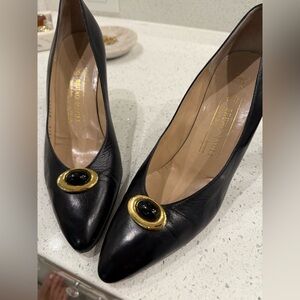 Bruno Magli Black Heels with Gold Detail